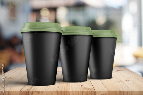 Paper cups of coffee