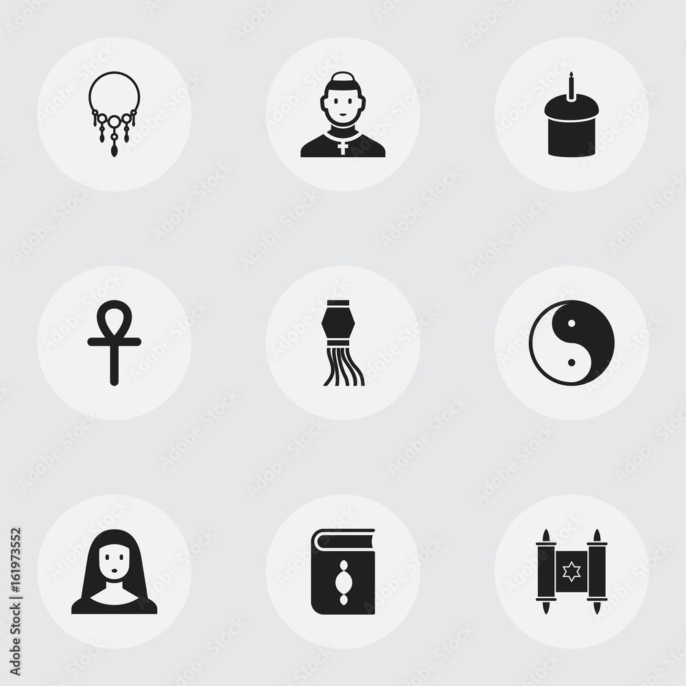 Set Of 9 Editable Dyne Icons. Includes Symbols Such As David Star, Gem,  Taoism And More. Can Be Used For Web, Mobile, UI And Infographic Design.  Stock Vector | Adobe Stock