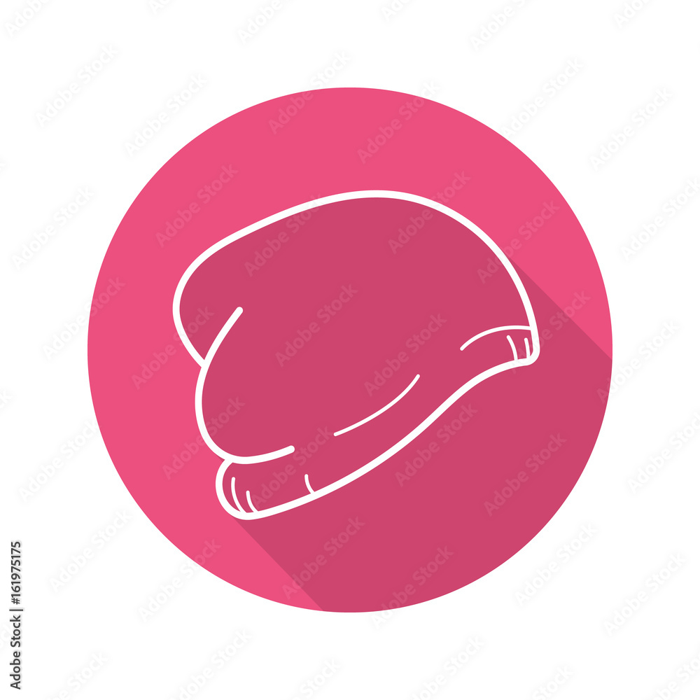 Winter hat flat linear long shadow icon Winter hat flat linear long shadow icon