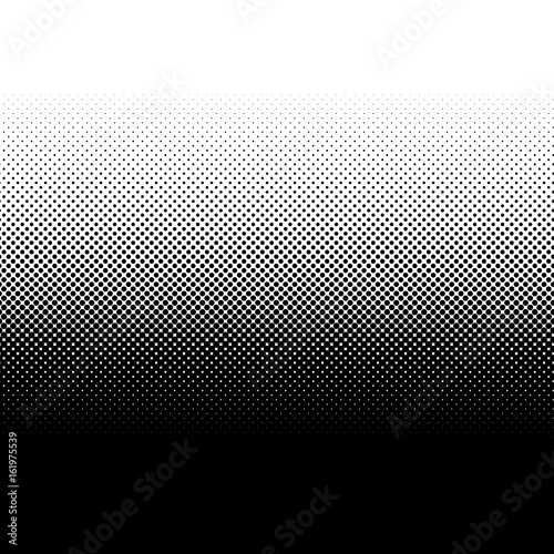Gradient halftone dots background. Pop art template. Black and white texture. Vector illustration
