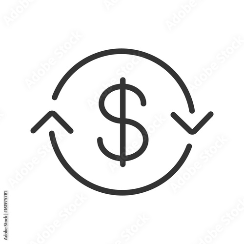 US dollar exchange linear icon
