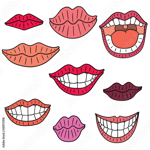 vector set of mouth