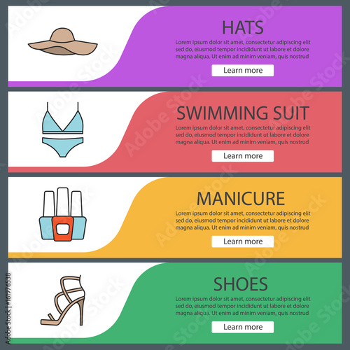 Women's accessories web banner templates set