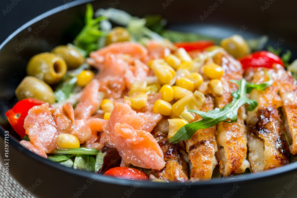 raw fish salad and vegetables fruit raw fish salad and vegetables fruit