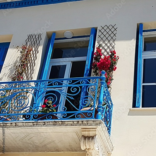 House in Greece Blue Window 