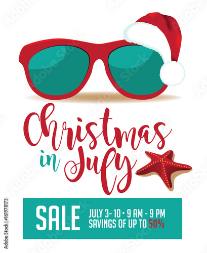 Christmas in July illustration. EPS 10 vector.