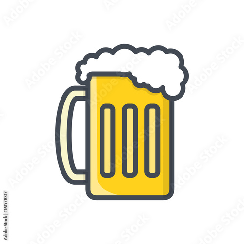 beer glass beverage alcohol bottle colored icon
