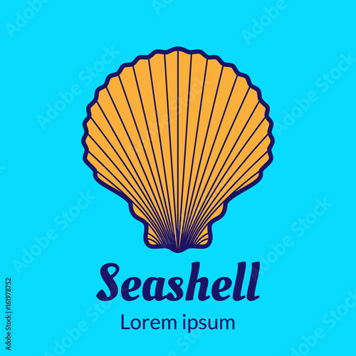 Seashell logo design. Marine style vector icon. EPS 10 isolated.