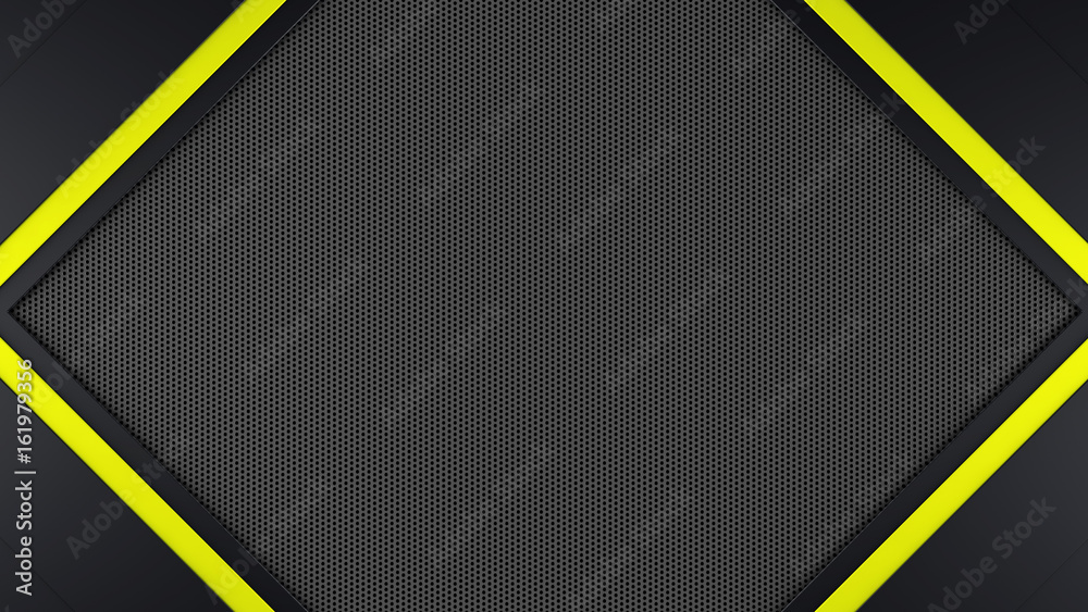 black and yellow metal frame background 3d render black and yellow metal frame background 3d render