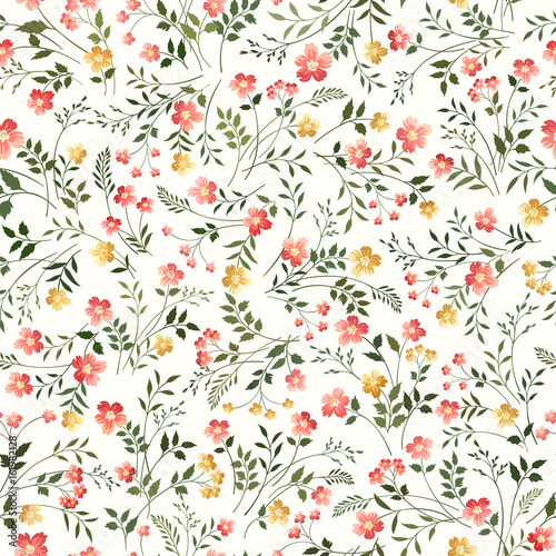 Fototapeta Naklejka Na Ścianę i Meble -  floral pattern on white background