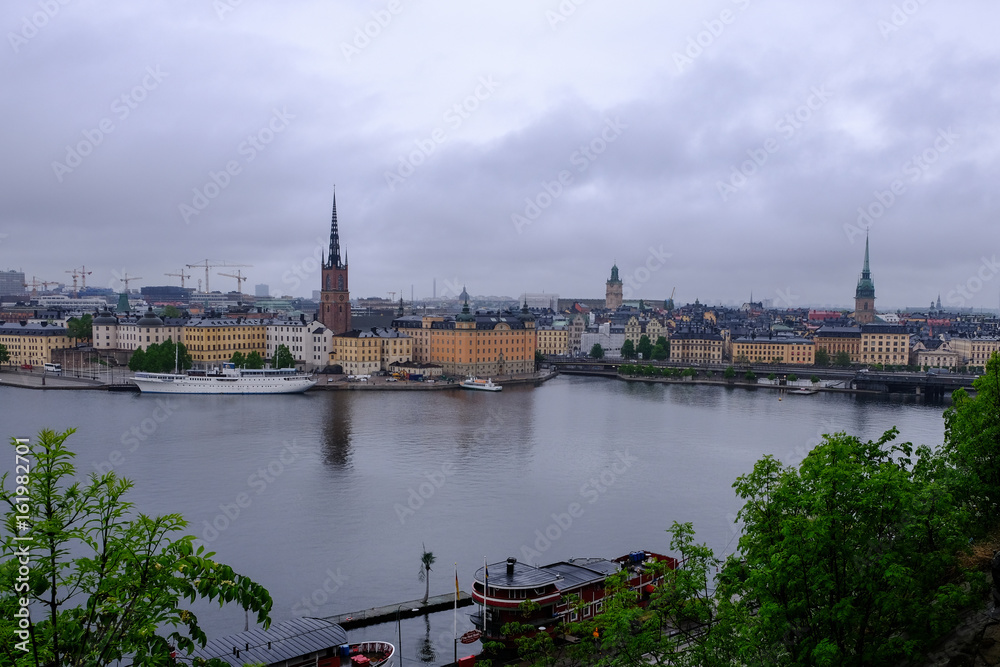 Stockholm,Sweden - 30 May 2017: The ships at the pier of Gamla Stan