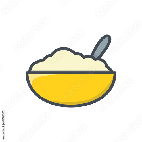 oatmeal food breakfast colored icon