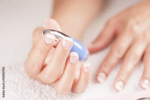 Woman with well manicured nails