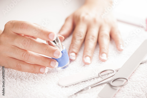 Woman with well manicured nails