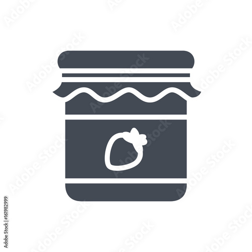 strawberry jam food silhouette icon