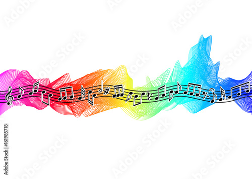 Musical notes on spectrum ribbon