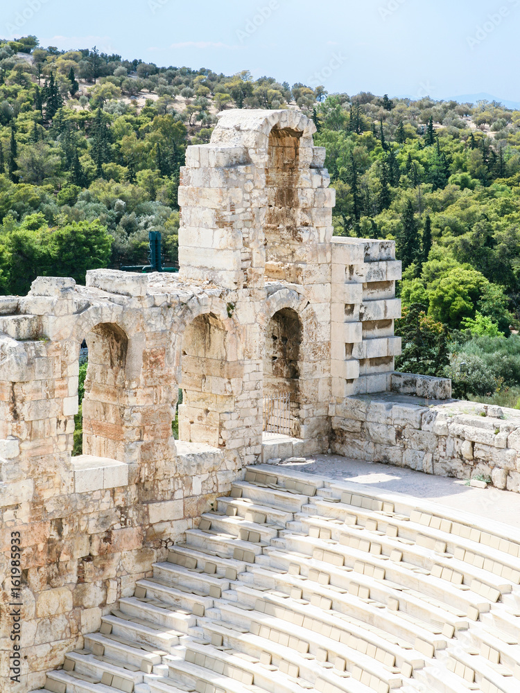 wall and seats in Odeon of Herodes Atticus