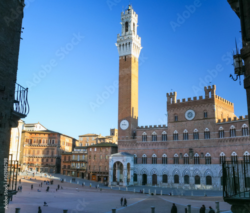 view of Piazza del Campo (Campo square) in Siena