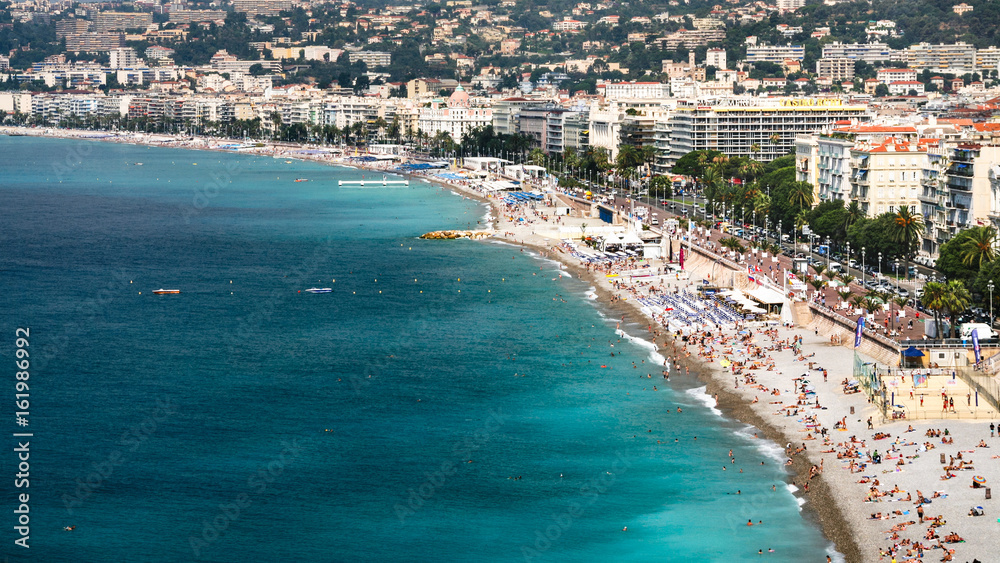 urban beach near Promenade des Anglais in Nice