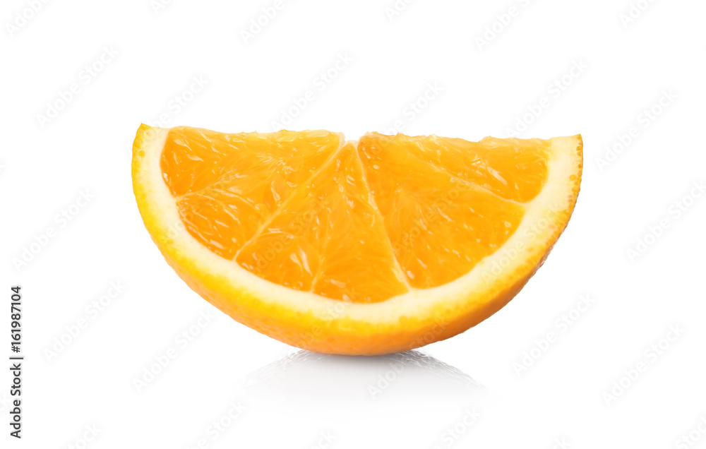 Fresh orange slice, isolated on white Fresh orange slice, isolated on white