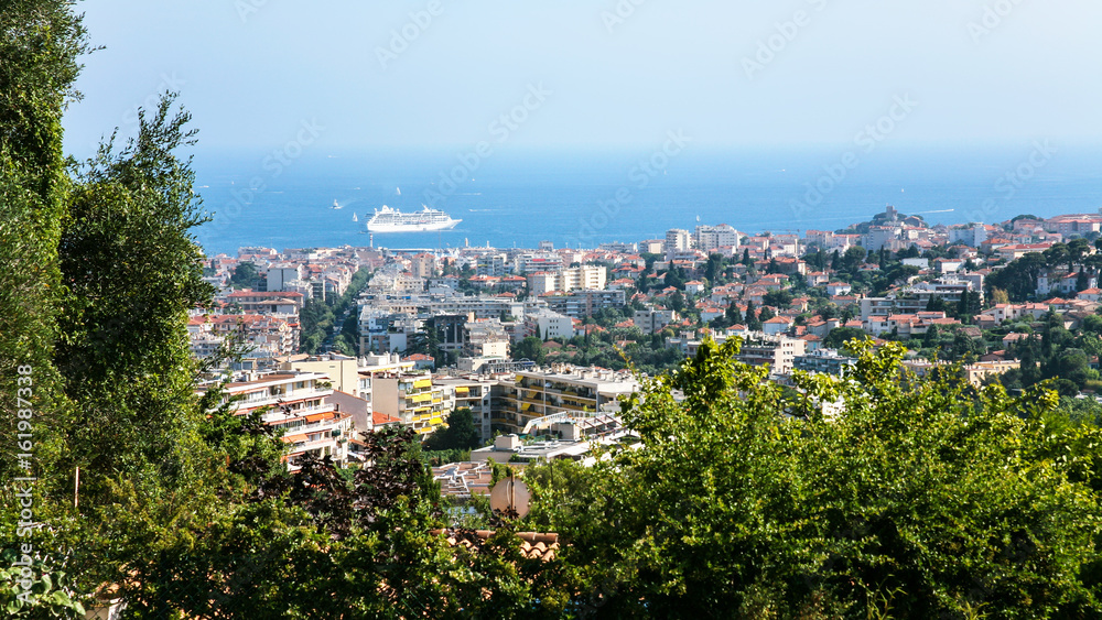 view of cote d'azur and Cannes city