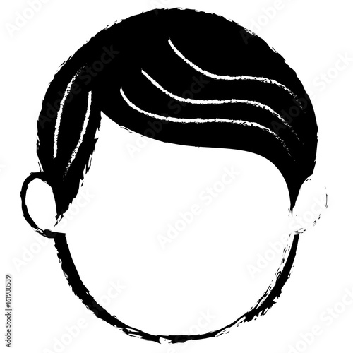 young man head avatar character vector illustration design