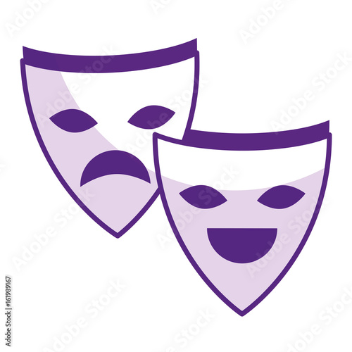 theater masks isolated icon vector illustration design