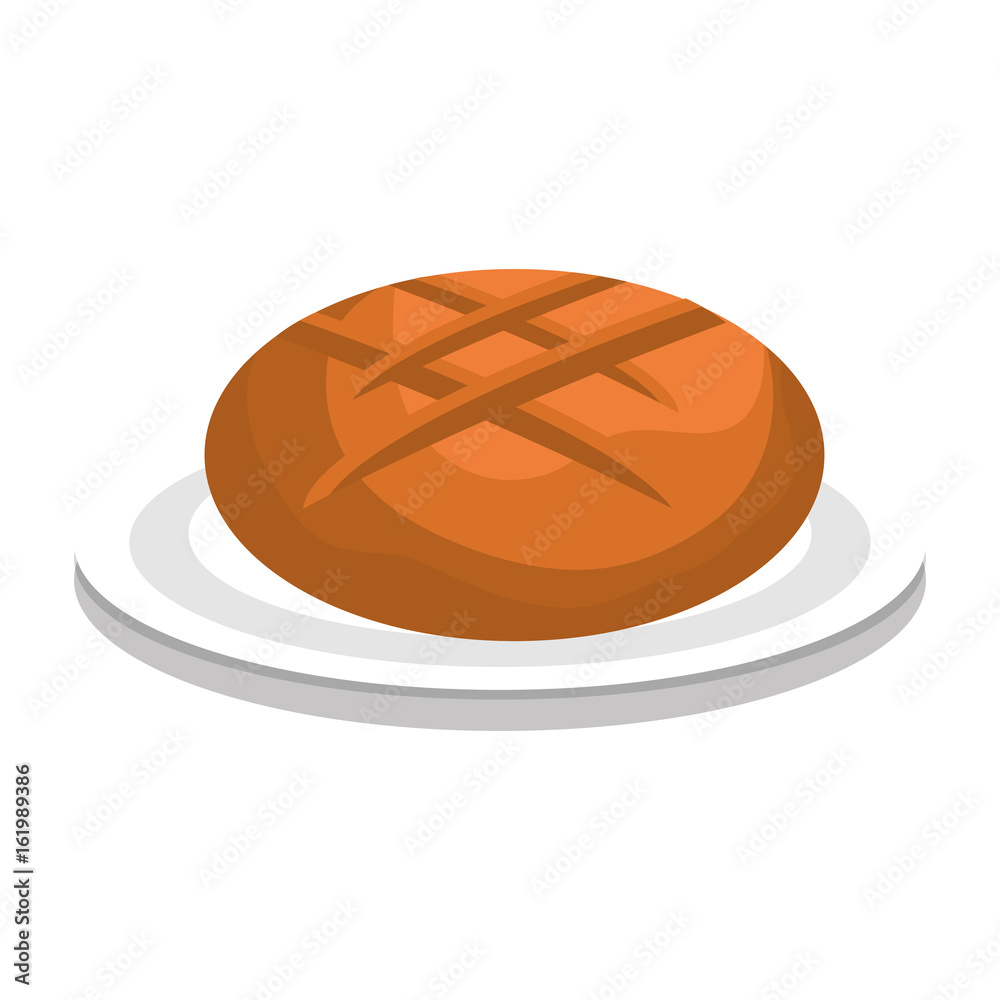 dish with delicious bread isolated icon vector illustration design dish with delicious bread isolated icon vector illustration design