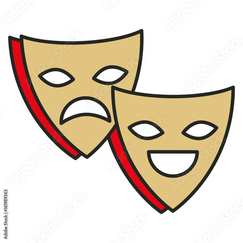 theater masks isolated icon vector illustration design
