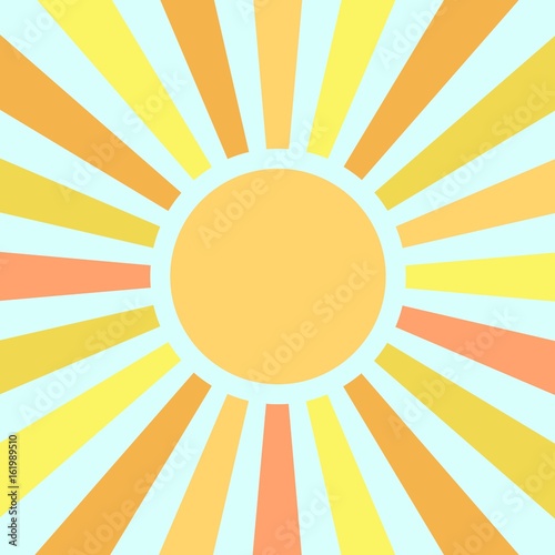 Summer sun rays vector icon
