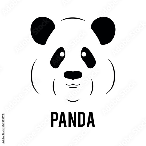 Panda face logo template. Flat vector illustrations isolated on white background.
