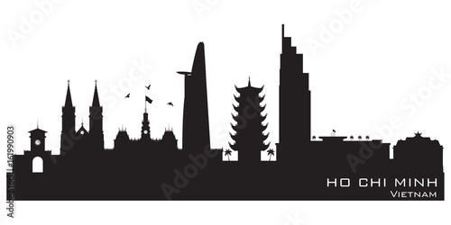 Ho Chi Minh city Vietnam skyline vector silhouette