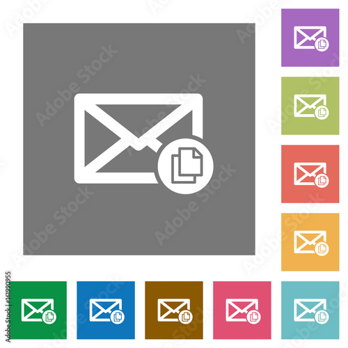 Copy mail square flat icons