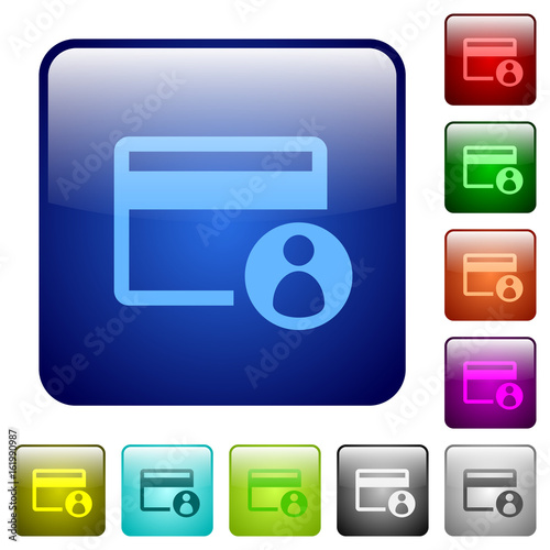 Cardholder of credit card color square buttons