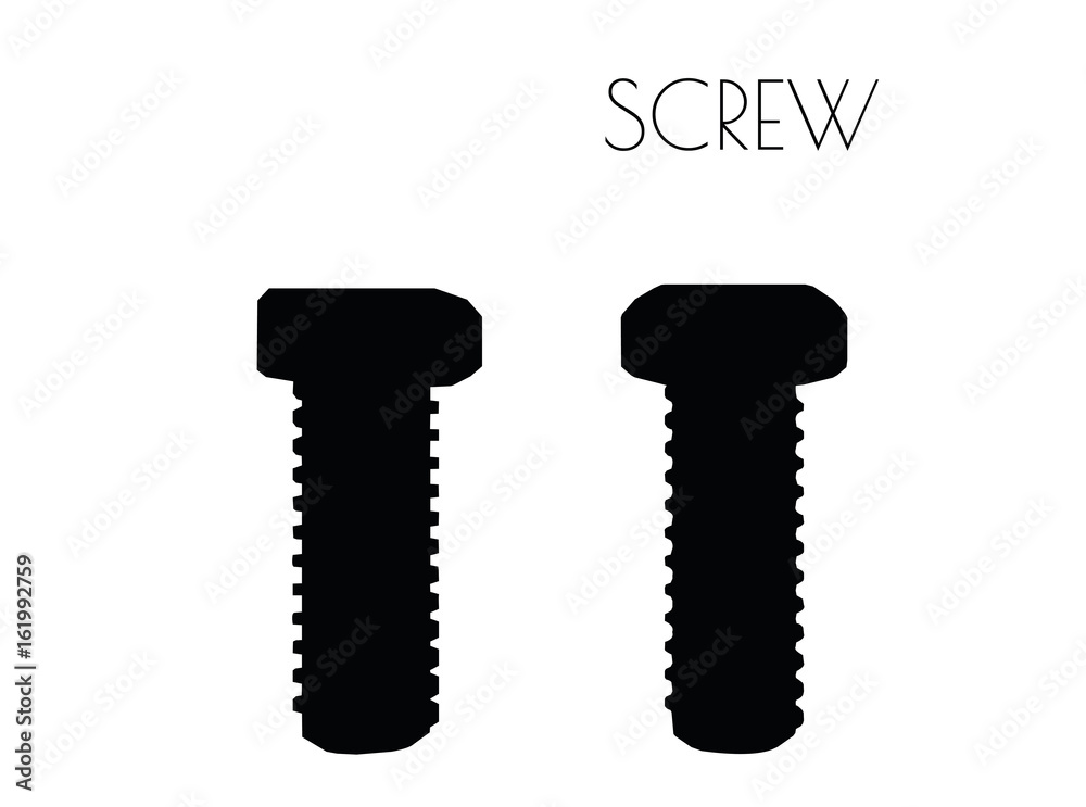 screw silhouette on white background screw silhouette on white background