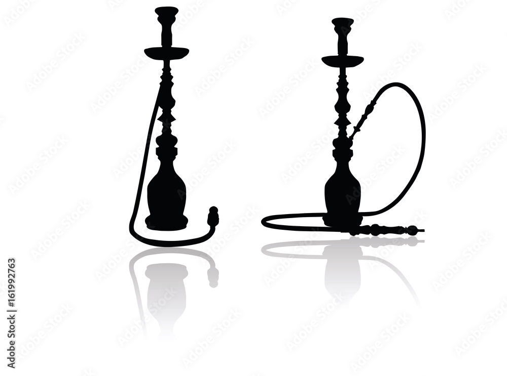 shisha silhouette on white background shisha silhouette on white background