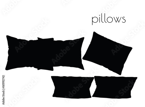 pillows silhouette on white background