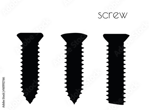 screw silhouette on white background