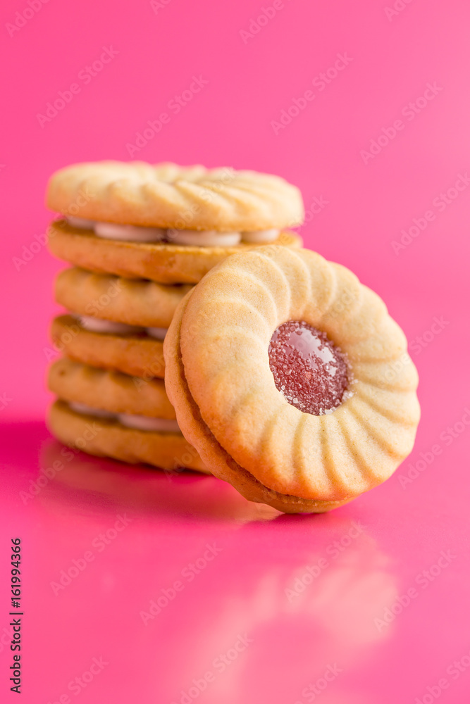 Sweet biscuits with jam. Sweet biscuits with jam.
