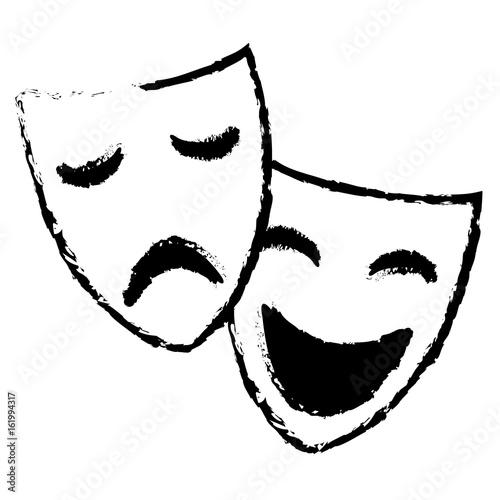 theater masks isolated icon vector illustration design