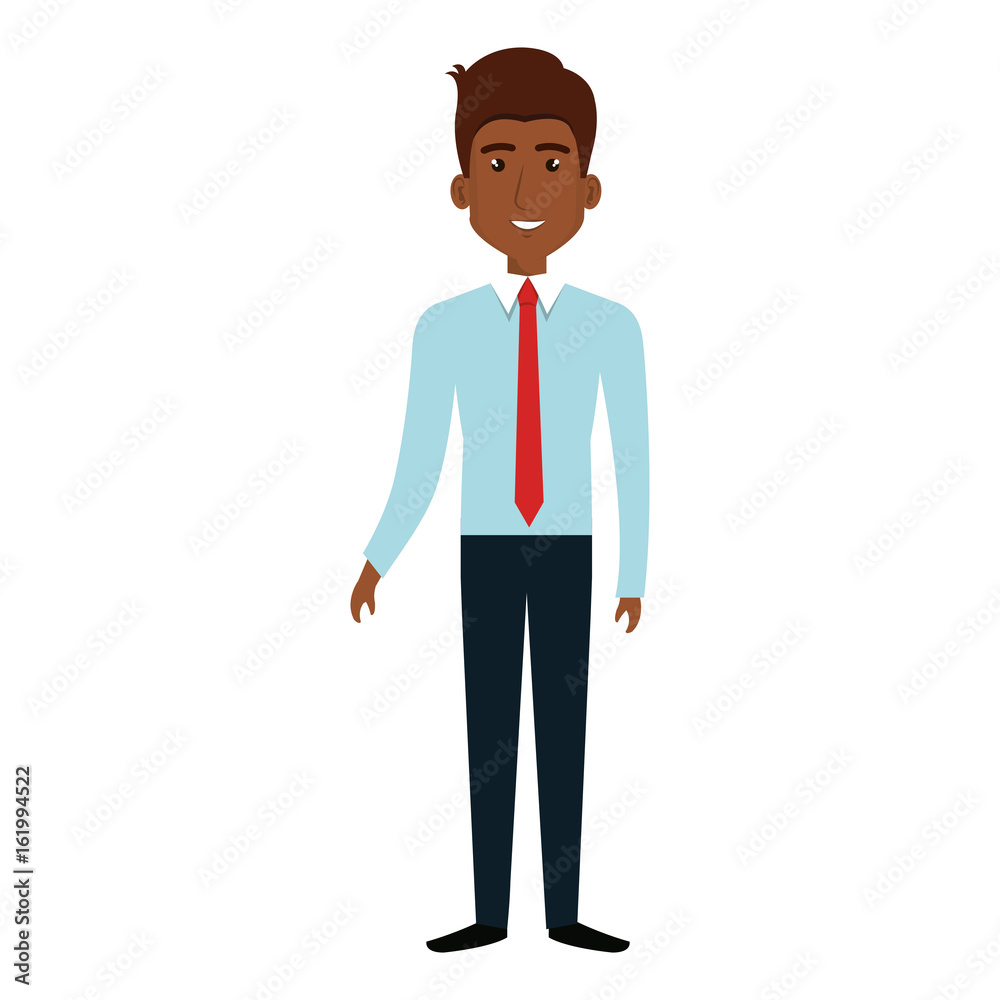 Fototapeta premium elegant businessman black avatar character vector illustration design
