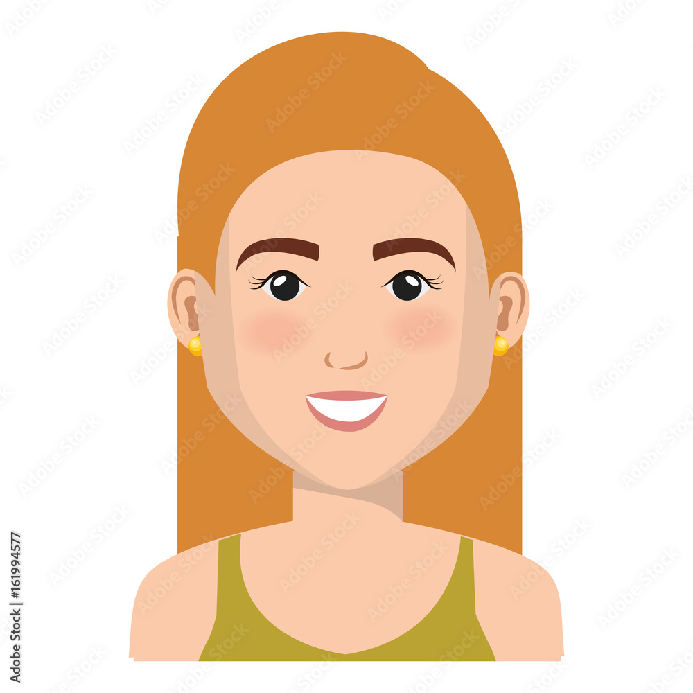 beautiful and young woman character vector illustration design