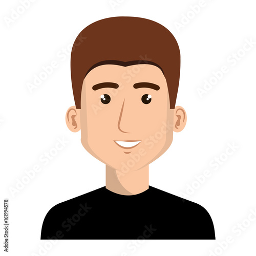 young man avatar character vector illustration design