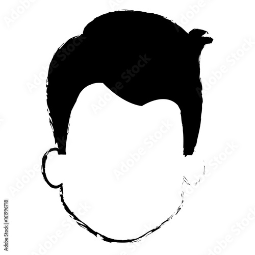 young man head avatar character vector illustration design