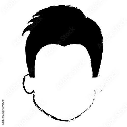 young man head avatar character vector illustration design
