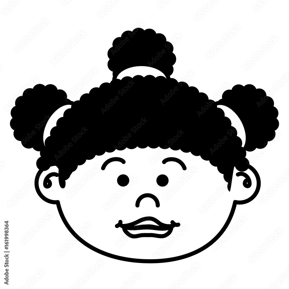 Fototapeta premium cute little girl head character vector illustration design