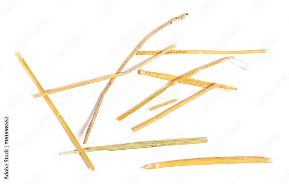 pile straw isolated on white background and texture, top view pile straw isolated on white background and texture, top view