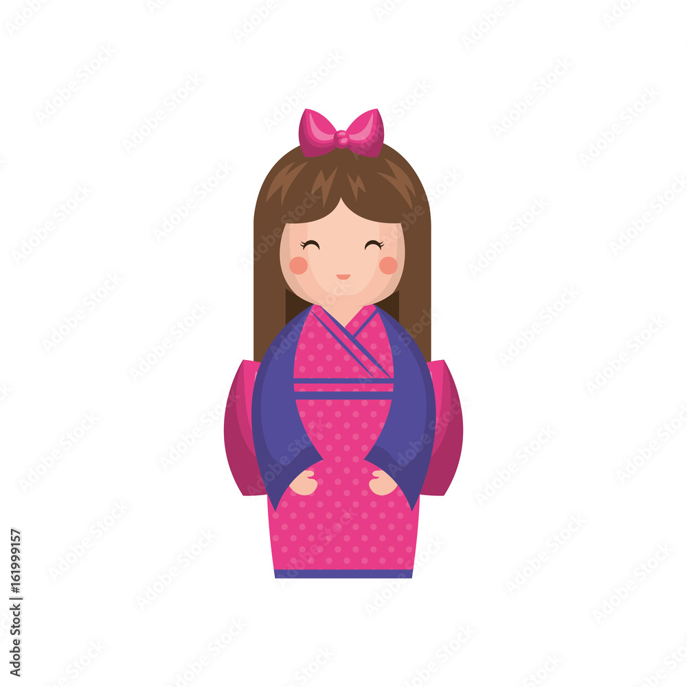 cute Little japanese doll vector illustration design cute Little japanese doll vector illustration design