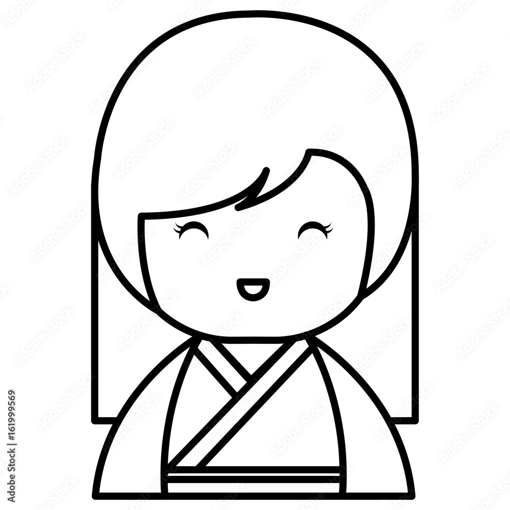 cute Little japanese doll vector illustration design cute Little japanese doll vector illustration design