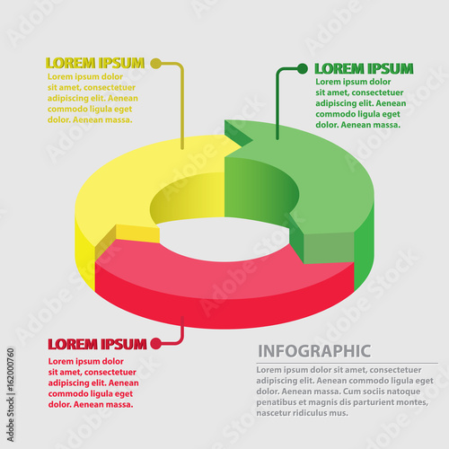 Vector circle arrows infographic, cycle diagram, graph, presentation chart. Business concept with 3 round options, circular parts, equal steps, processes.